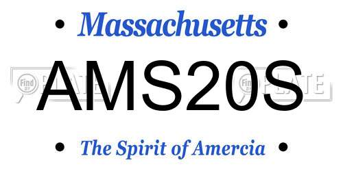 AMS20S Massachusetts License Plate