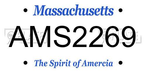 AMS2269 Massachusetts License Plate