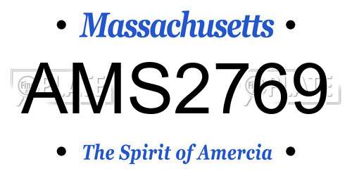 AMS2769 Massachusetts License Plate