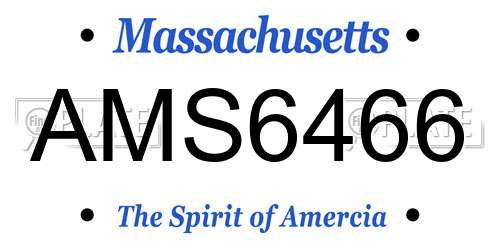 AMS6466 Massachusetts License Plate
