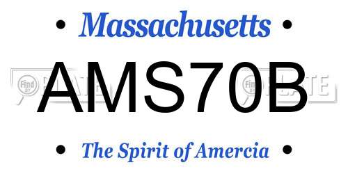AMS70B Massachusetts License Plate