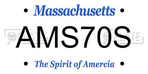AMS70S Massachusetts License Plate