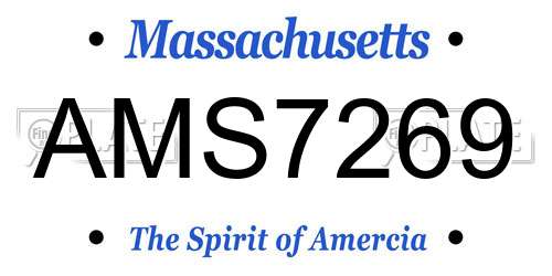 AMS7269 Massachusetts License Plate