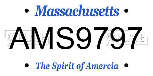 AMS9797 Massachusetts License Plate