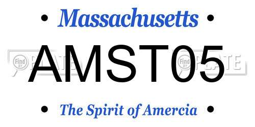 AMST05 Massachusetts License Plate