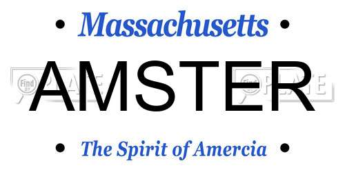 AMSTER Massachusetts License Plate