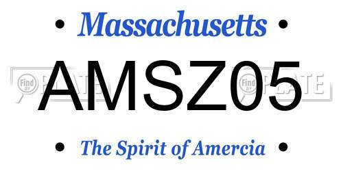 AMSZ05 Massachusetts License Plate