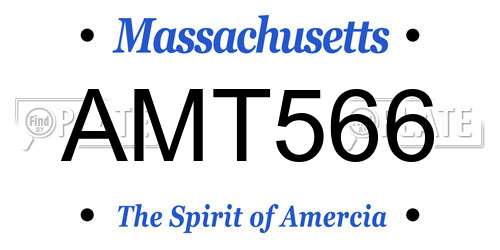 AMT566 Massachusetts License Plate