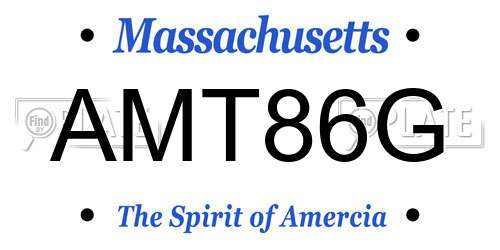 AMT86G Massachusetts License Plate