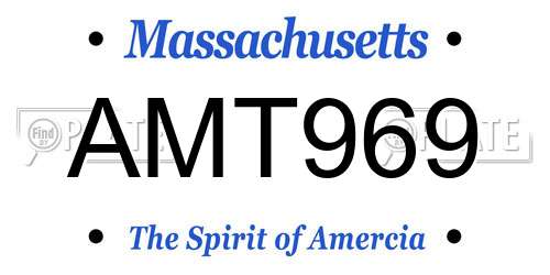 AMT969 Massachusetts License Plate