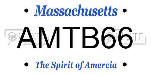 AMTB66 Massachusetts License Plate