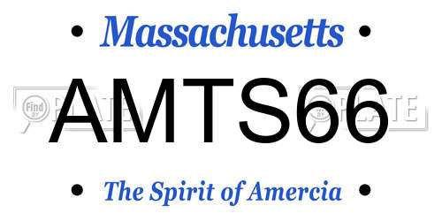 AMTS66 Massachusetts License Plate