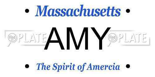 AMY Massachusetts License Plate