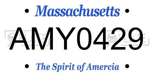 AMY0429 Massachusetts License Plate
