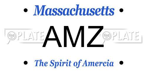 AMZ Massachusetts License Plate