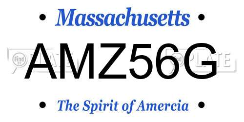 AMZ56G Massachusetts License Plate