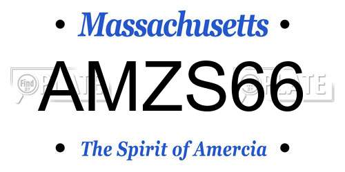 AMZS66 Massachusetts License Plate
