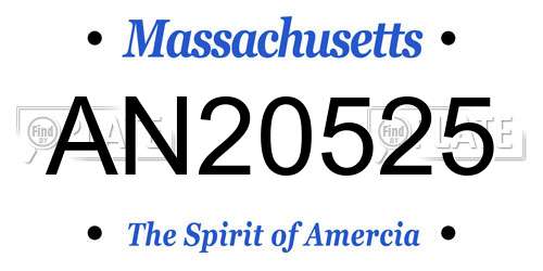 AN20525 Massachusetts License Plate