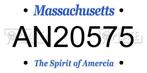 AN20575 Massachusetts License Plate