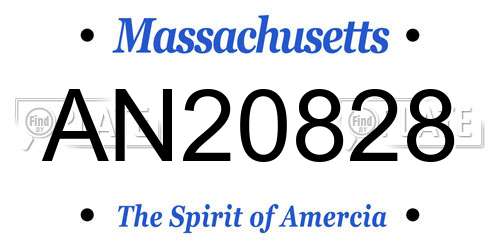 AN20828 Massachusetts License Plate