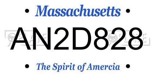 AN2D828 Massachusetts License Plate