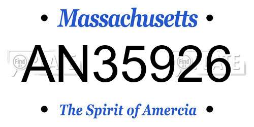 AN35926 Massachusetts License Plate