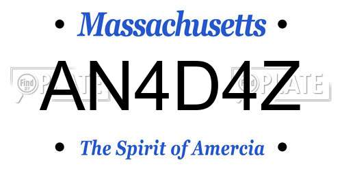AN4D4Z Massachusetts License Plate