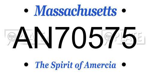 AN70575 Massachusetts License Plate
