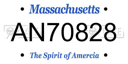 AN70828 Massachusetts License Plate