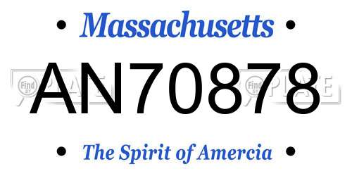 AN70878 Massachusetts License Plate