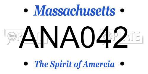 ANA042 Massachusetts License Plate