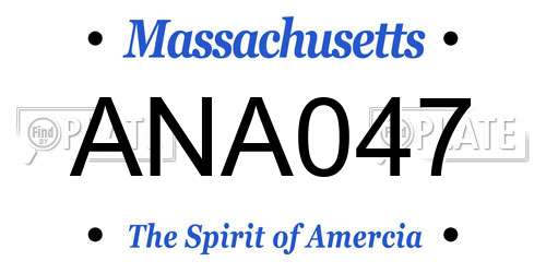 ANA047 Massachusetts License Plate