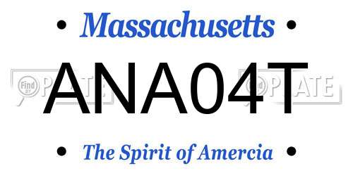 ANA04T Massachusetts License Plate