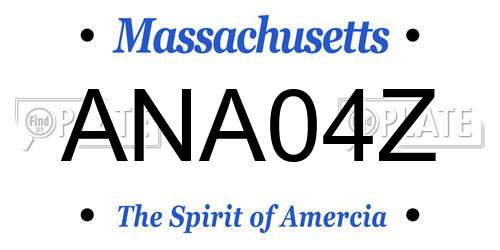 ANA04Z Massachusetts License Plate