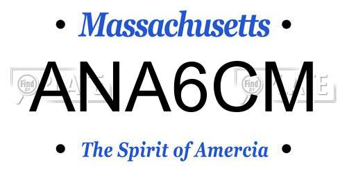 ANA6CM Massachusetts License Plate