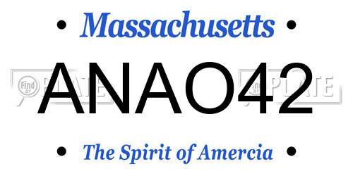 ANAO42 Massachusetts License Plate