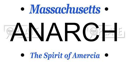 ANARCH Massachusetts License Plate