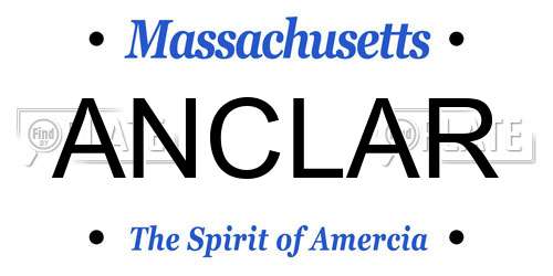 ANCLAR Massachusetts License Plate