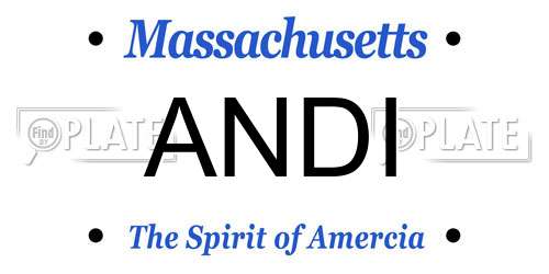 ANDI Massachusetts License Plate