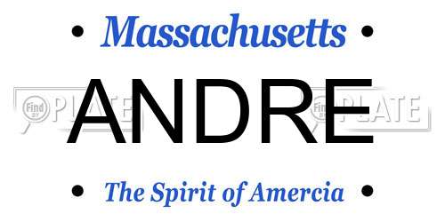 ANDRE Massachusetts License Plate