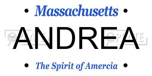 ANDREA Massachusetts License Plate