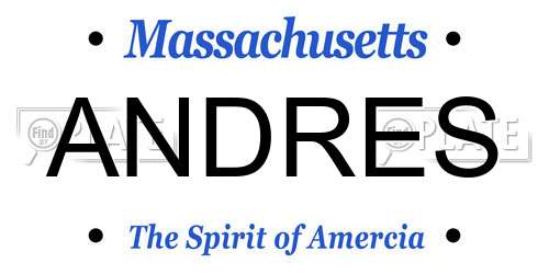 ANDRES Massachusetts License Plate