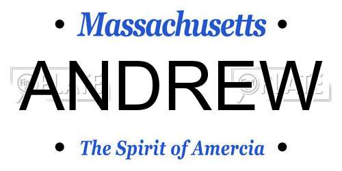 ANDREW Massachusetts License Plate