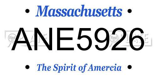 ANE5926 Massachusetts License Plate