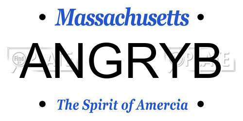 ANGRYB Massachusetts License Plate
