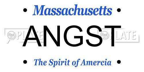 ANGST Massachusetts License Plate
