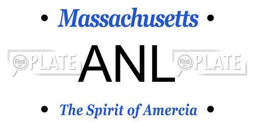 ANL Massachusetts License Plate