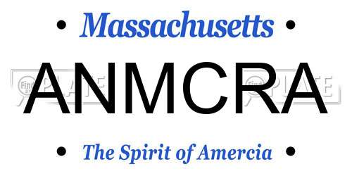 ANMCRA Massachusetts License Plate