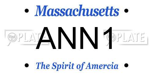 ANN1 Massachusetts License Plate
