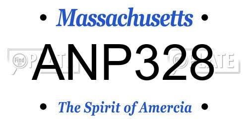ANP328 Massachusetts License Plate